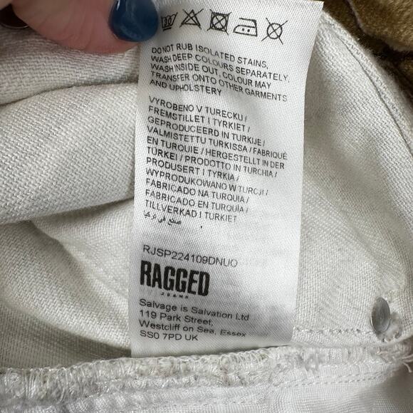 The Ragged Priest Jeans High Waist Pants Geometric Gold Cream 26 Boho Hippie - Picture 14 of 15